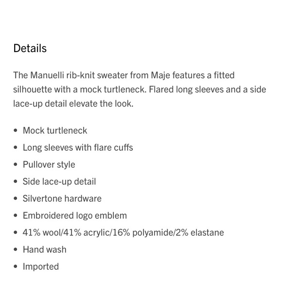 Maje Manuelli ribbed mock neck lace up sweater - Picture 9 of 9